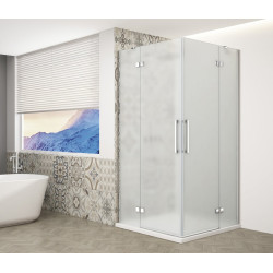 Obdĺžnikový sprchový kút TRINITY CHROME 1100x800 mm, rohový vstup, matné sklo