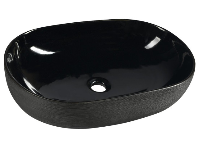PRIORI keramické umývadlo na dosku 60x40 cm, čierna