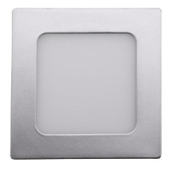 ŠTART LED stropné svetlo, 6W, 230V, 120x120mm, denné biela, 430lm, strieborná