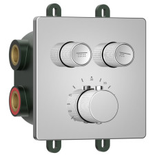 SMARTSELECT podomietková sprchová termostatická batéria, box, 2 výstupy, chróm