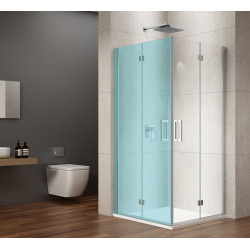 LORO sprchové dvere skladacie pre rohový vstup 900mm, číre sklo