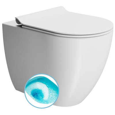 PURA WC misa stojaca, Swirlflush, 36x55cm, spodný/zadný odpad, biela dual-mat