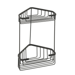 SMART dvojposchodová rohová polica 200x325x151mm, čierna mat