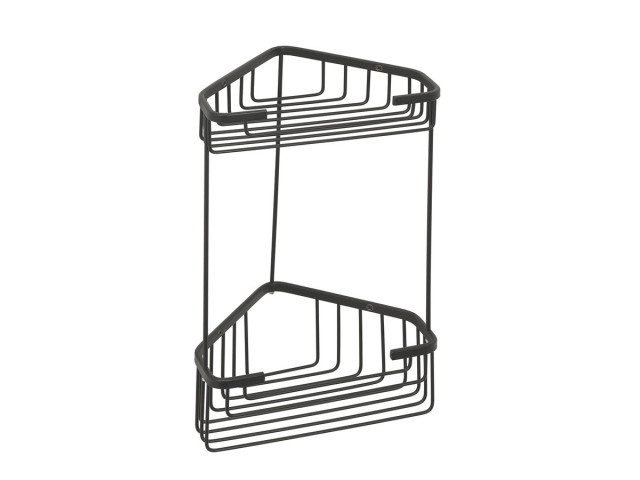 SMART dvojposchodová rohová polica 200x325x151mm, čierna mat