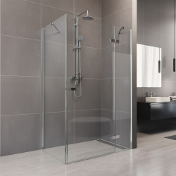 Sprchovací kút, Novea, obdĺžnik, 120x100 cm, chróm ALU, sklo Číre, dvere pravé a pevný diel CK10416ZP