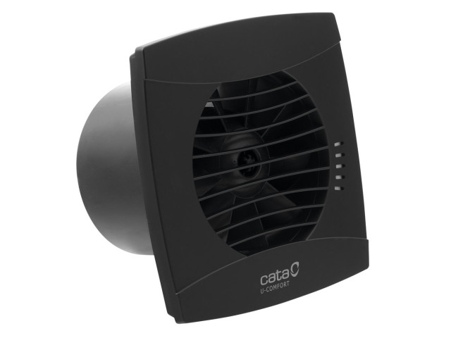 UC-12 TH kúpeľňový ventilátor axiálny s automatom, 12W, potrubie 120mm, čierna