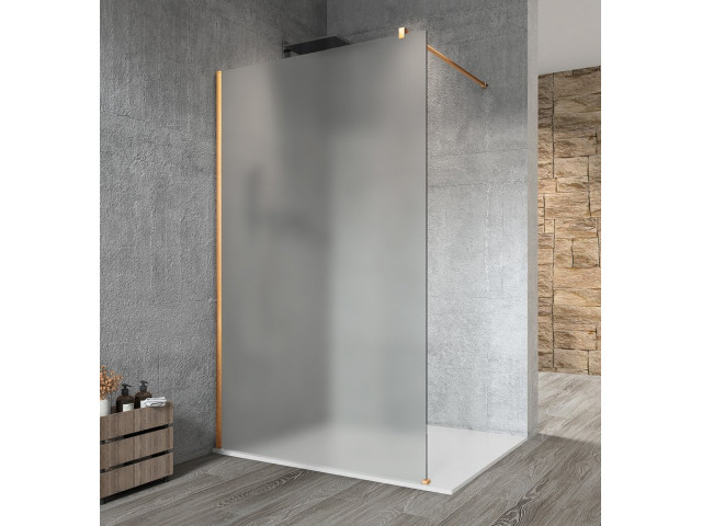 VARIO GOLD MATT jednodielna sprchová zástena na inštaláciu k stene, matné sklo, 1400 mm