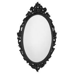 Oválne zrkadlo DESNA vo vyrezávanom ráme, 80x100cm, čierne
