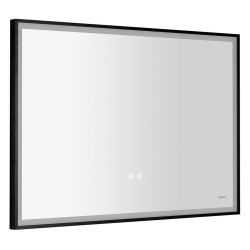 SORT zrkadlo s LED osvetlením 100x70cm, senzor, fólia anti-fog, 3000-6500 ° K, čierna mat