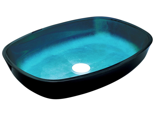 KVAORE sklenené umývadlo 54x11x39,5 cm, modrá