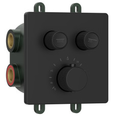 SMARTSELECT podomietková sprchová termostatická batéria, box, 2 výstupy, čierna mat