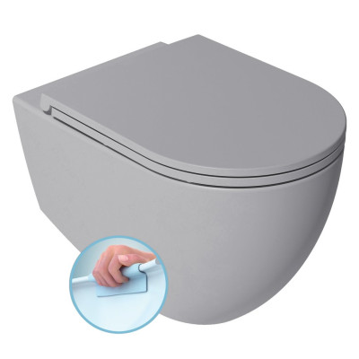 INFINITY závesná WC misa, Rimless, 36,5x53cm, stone grey
