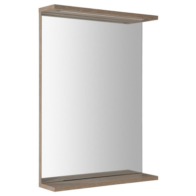 KORIN STRIP zrkadlo s LED osvetlením 50x70x12cm, dub platina