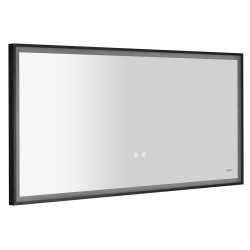 SORT zrkadlo s LED osvetlením 120x60cm, senzor, fólia anti-fog, 3000-6500 ° K, čierna mat