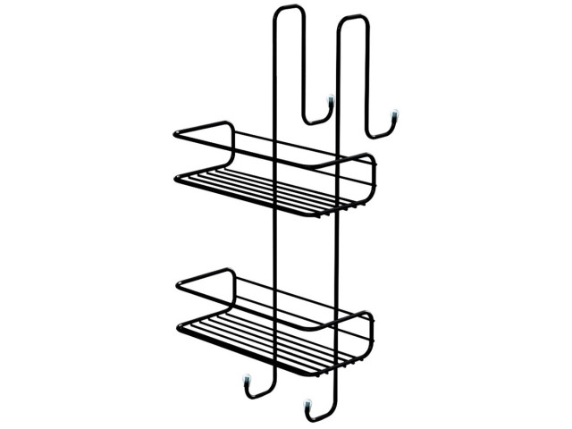 CHROM LINE polica do sprchy závesná, 240x490x220 mm, čierna mat