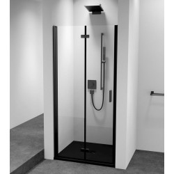 ZOOM LINE BLACK skladacie sprchové dvere 800 mm, číre sklo, ľavé