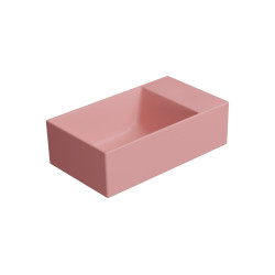 KUBE X keramické umývadlo 40x23cm, bez otvoru, pravé/ľavé, blush mat