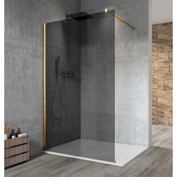 VARIO GOLD MATT jednodielna sprchová zástena na inštaláciu k stene, dymové sklo, 700 mm