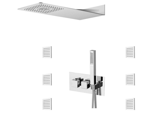 LATUS podomietkový sprchový set s termostatickou batériou vr. sprchy, 3 výstupy, chróm