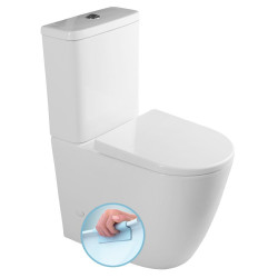 TURKU RIMLESS WC kombi misa zvýšená, spodný/zadný odpad, biela