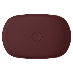 INFINITY OVAL keramické umývadlo na dosku, 55x36 cm, maroon red