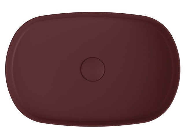 INFINITY OVAL keramické umývadlo na dosku, 55x36 cm, maroon red